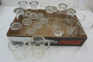 lot 253 image: Clear beer glasses and small mugs