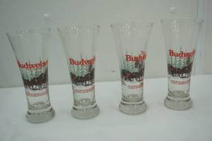 lot 255 image: Budweiser Christmas beer glasses