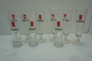 lot 257 image: Michelob beer glasses, 6 tall, 3 other