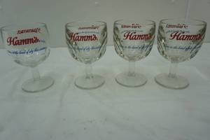 lot 262 image: Vintage Hamms stemmed beer mugs
