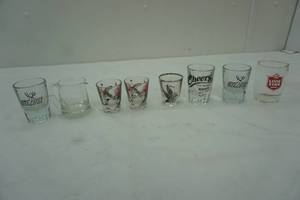 lot 271 image: Vintage shot glasses, Lone Star, pheasant and other