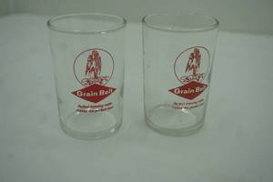 lot 300 image: Grain Belt glass lot of two, short