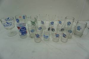 lot 318 image: glassware lot Pabst Blue Ribbon