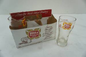 lot 346 image: 4 Blitz Weinhard Beer glasses in 6 pack