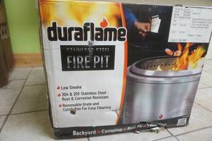 lot 358 image: Duraflame Stainless Steel Fire Pit. New, unopened box.