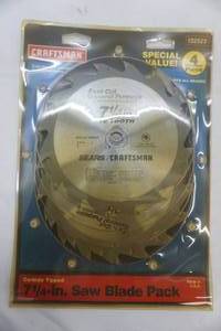 lot 392 image: Craftsman 4 pc 7 & 14 circular saw blades