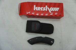 lot 405 image: Kershaw folding blade pocket knife and sheath