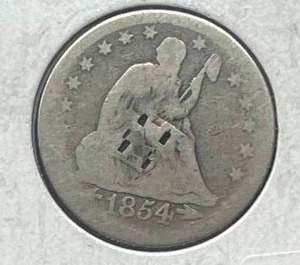 1854 Seated Quarter