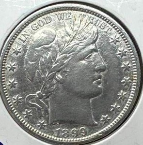 1899 Barber Half Dollar XF, key date (scarce in this condition)