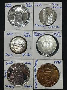 Lot of 6 Limited & Rare Medallions