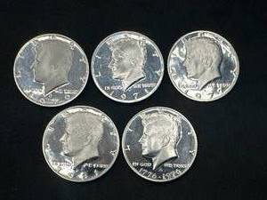 Lot of 5 Proof Kennedy Half Dollars