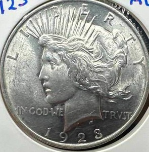 1923 Silver Peace Dollar AU