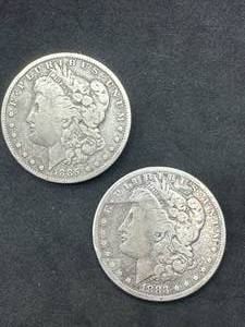 Lot of 2 Morgan Silver Dollars (1883 & 1885-O)