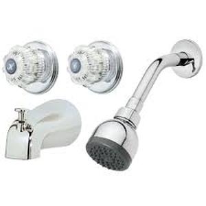 lot 38 image: Homewerks Worldwide 2-Handle 1-Spray Tub and Shower Faucet in Chrome (Valve Included)  Customer Returns See Pictures