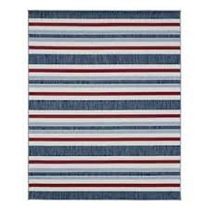 lot 39 image: Hampton Bay Poolside Stripes 6 ft. 6 in. x 9 ft. IndoorOutdoor Area Rug  Customer Returns See Pictures