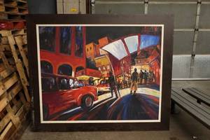 lot 334 image: Huge Oil Painting from St Paul Hotel - 59 x 71