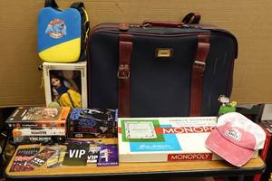 lot 340 image: Assorted Collectables - Vintage Monopoly, VHS and DVDs, Concert Lanyards