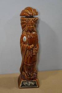 lot 18 image: Vintage 1968 Ezra Brooks Indian Chief Cigar Liquor Decanter