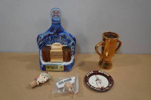 lot 42 image: Vintage Jim Beam Decanter with Other Collectables