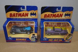 lot 71 image: Batmans 143 Scale Die Cast Vehicles -Batmobile & Two Face Car