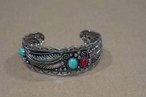 lot 96 image: Silver Tone Turquoise Bracelet