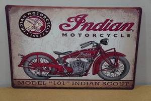 lot 157 image: Indian Motorcycle Metal Sign
