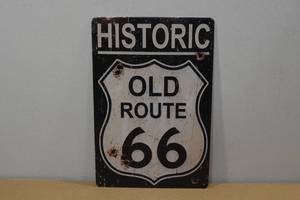 lot 163 image: Historic Route 66 Metal Sign