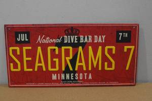 lot 164 image: Seagrams 7 Dive Bar Day MN License Plate