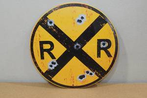 lot 165 image: Railroad Crossing Novelty Sign
