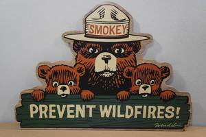 lot 169 image: Smokey the Bear Sign