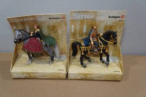 lot 183 image: Schleich King and Queen On Horses Action Figures