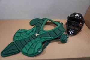 lot 246 image: Catchers Mask and Chest Protector