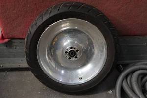 lot 105B image: Harley Davidson Front Wheel with Dunlop D407 20055R17 Tire
