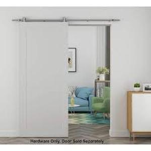 79 in. Stainless Steel Top Mount Modern Sliding Barn Door Hardware Kit by CALHOME Customer Returns See Pictures