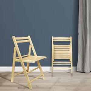 lot 11 image: Casual Home Natural Wooden Folding Chairs 2-Pieces Set Customer Returns See Pictures