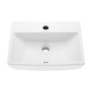 lot 13 image: Swiss Madison Sublime Compact Ceramic Wall Hung Sink in White Customer Returns See Pictures