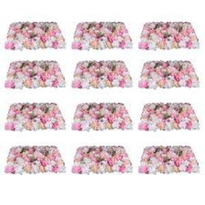 lot 22 image: YIYIBYUS 12-Pieces 23.62 in. x 15.74 in. Artificial Silk Hydrangea Dahlia Flowering Plants Wall Panels HomeWedding Decoration   Customer Returns See Pictures