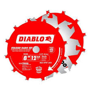 lot 43 image: DIABLO 8in. x 12-Teeth Carbide Stacked Dado Saw Blade Set  Customer Returns See Pictures