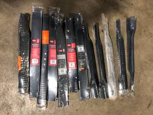 lot 2 image: Lot of Assorted Lawn Mower Blades Various Models and Conditions   Customer Returns See Pictures