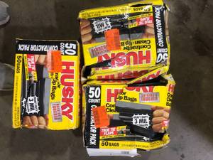 lot 38 image: Lot of Husky Garbage Bags Customer Returns See Pictures