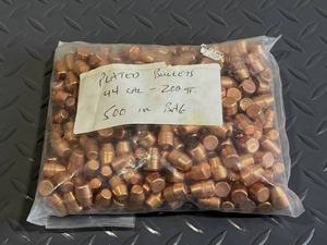 lot 30 image: .44 Caliber 200 Grain Copper Plated Bullets (over 8 Pounds)