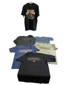 lot 52 image: Vintage Harley Davidson T-Shirts in Mens Size Large - Used Condition