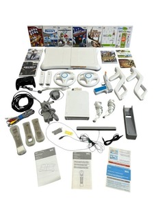 lot 55 image: Used Nintendo Wii Lot with Console, Games (Mario Kart and More), Controllers, and More