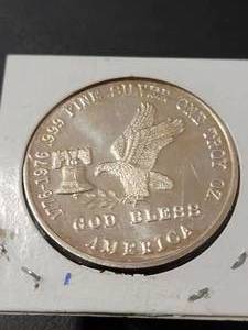 1 Oz Silver Round   -  God Bless..