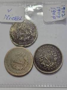 1902, 1903, 1904  V Nickels...