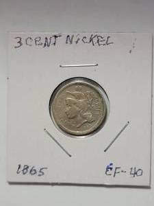 1865 3 Cent Nickel...