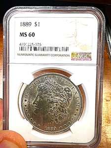 lot 7 image: 1889 Morgan Silver Dollar, NGC MS 60