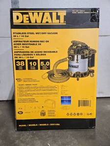 lot 3 image: DEWALT Stainless Steel WetDry Vacuum, 10 Gallon, 5.0 Peak HP - Model DXV10SA