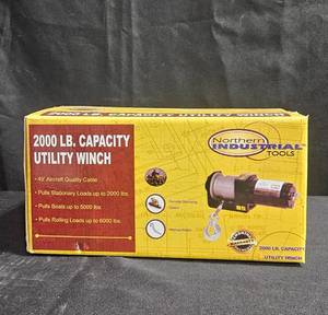 lot 20 image: 2000 lb Capacity Utility Winch with 49 Aircraft Quality Cable
