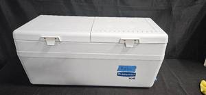 lot 43 image: Rubbermaid 105 Quart Cooler with Dual Compartments
